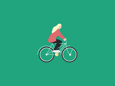 Girl Cycling Illustration adventure bike blonde cycle cycling female fun girl illustration summer