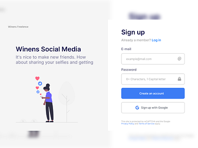 A Social Media Site's Sign Up Page design social socialmedia typography ui ux web website