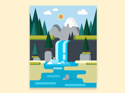 waterfall design illustration illustrator vector