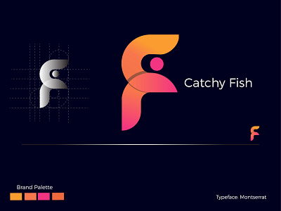 C+F letter logo abstract app icon best designer branding business catchy colorful fish illustration letter c letter f lettermark logo logodesign mark minimal popular design professional ux vector