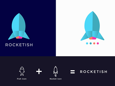 Rocket Logo abstract agency logo app icon app logo branding colorful dribbble best shot fish logo gradient icon lettermark logo logo collection logodesign minimalist monogram popular design rocket logo ux vector