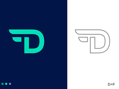 D + F letter logo