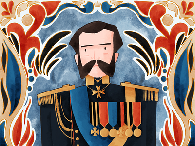Alexander II Romanov classic decorate design finland illustration procreate procreate app procreate brushes watercolour