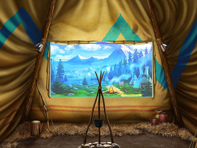 Tepee as a slot game Background