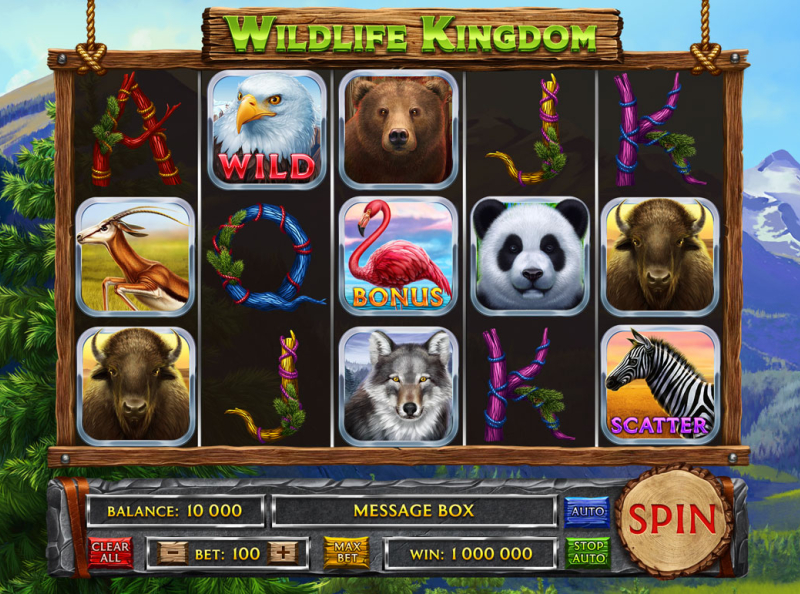 The main UI of the Wildlife slot machine⁠ by artforgame on Dribbble