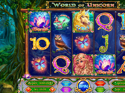 The main UI of the Fairy Themed slot game⁠ game art game design game reels game ui game ui slot game ui slot slot design slot game slot game design slot game reel slot game reels slot machine art slot machine design slot machne design ui design