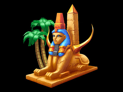 A Sphinx - social game character casino egypt slot egypt themed egypt themed slot gambling game art game design graphic design online slot design sphinx sphinx art sphinx design sphinx illustration sphinx slot sphinx symbol
