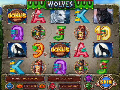 Wolves slot Game reels