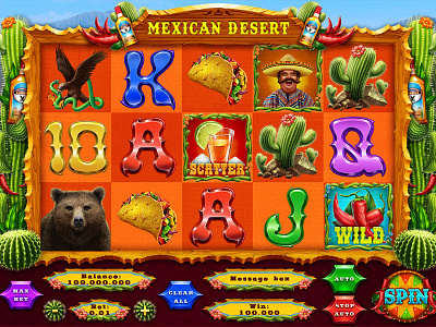 Mexican Themed slot game reels⁠