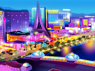 Las Vegas Themed slot game background⁠