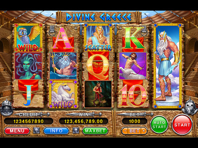 "Divine Greece" slot game reel