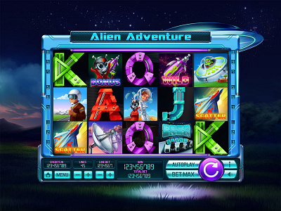 Slot game reels Design - "Alien Adventure"