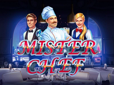 Splash screen for the slot game "Mister Chef" boot screen chef slot cooking slot cooking themed slot digital art gambling game art game design game slot graphic design logo development logotype logotype development slot design slot developer slot game development slot logo slot logotype splash splash screen