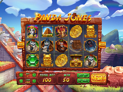 The main UI design for the slot machine game