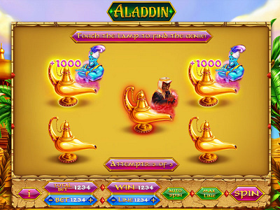 Bonus Game Development for the Aladdin themed slot