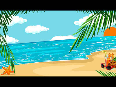 Summer Holidays slot machine - Background design