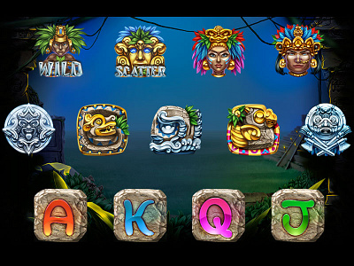 Set symbols development - slot game "Mayan Adventure"