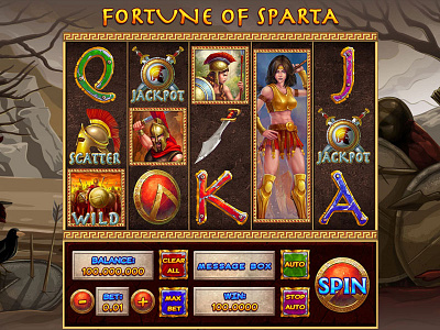 The Main reel of the "Fortune of Sparta" slot game casino game casino slot gambling game art game design game reel game reels graphic design reels reels art reels design slot design slot developer slot development slot reel slot reels sparta game sparta slot sparta themed sparta themed game