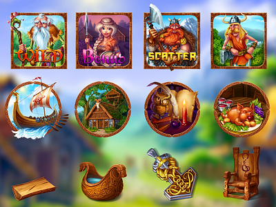 Characters Animation for the Viking themed slot game animation design design game gambling game art game design slot animator slot design slot game art slot game design symbols symbols animation symbols art viking game viking slot
