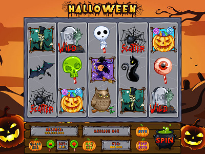 Get Halloween Themed slot games at our site casino art casino slot design gambling game art game design halloween art halloween design halloween game halloween slot halloween slot game halloween slot machine halloween symbols halloween themed slot design trick or treat