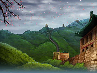 Chinese Emperor game - Tha main Background background background art background design background illustration chinese art chinese design chinese illustration game art game design graphic design illustration illustration design slot design