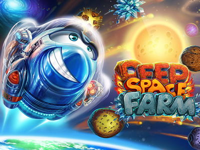 Deep space farm app characters farm game game art game design icons mobile objects planets rockets space