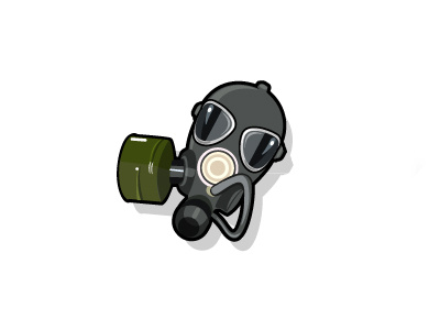 skull gas mask cartoon
