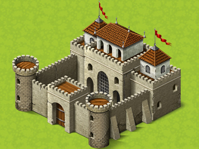 Castle barracs browser based buildings castle digital art farm game game art game design online