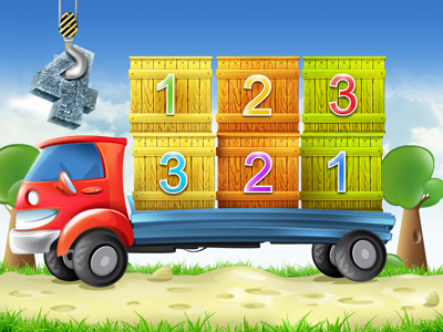 Game screens 2 application boxes concept art game art game design gaming graphic design mobile numbers screen truck