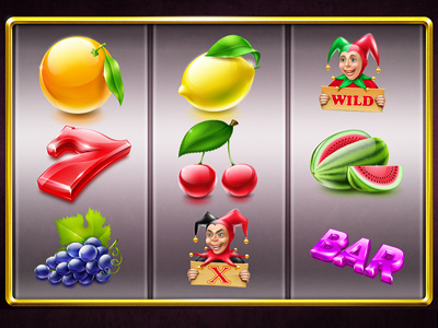 Slot machine - "Scratch it" casino digital art fruits game art game design graphic design interface online slot design slot machine symbols