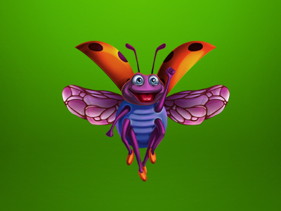 Godfly butterfly characters concept art gambling game art game design graphic design online scarecrow slot design worm
