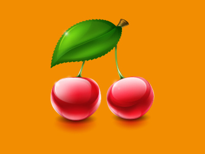 Cherry casino cherry digital art gambling game art game design glossy graphic design online slot design symbol