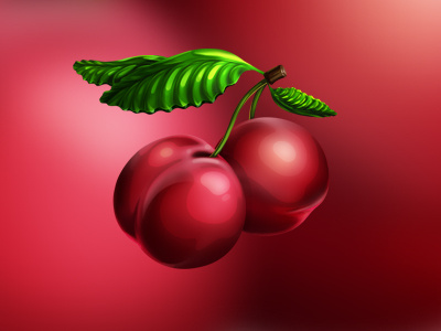 Cherry 2d casino cherry digital art game art game design garden graphic design online slot design symbol