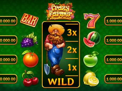 Crazy paytable 2d casino crazy digital art gambling game art game design graphic design online paytable slot design symbols