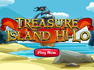 Treasure island Hi-Lo application game game art game design graphic design island mobile pirate ship splash screen treasure vector art