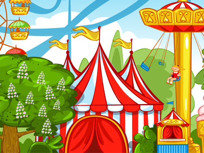 Amusement park amusement park application game game art game design graphic design mobile splash screen treasure vector art