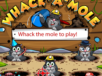 Whack-a-Mole application characters game game art game design graphic design mobile mole objects vector art whack