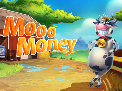 Mooo money application cow farm game art game design graphic design illustration mobile money splash screen