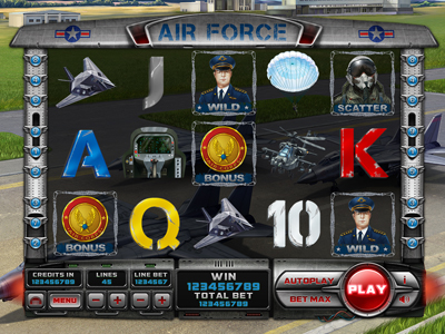 Slot machine - "Airforce" art casino design gambling game game art game design game slot graphic online slot design slot machine