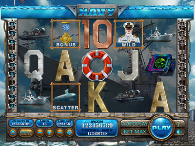 Slot machine - "Navy" art casino design gambling game game art game design game slot graphic online slot design slot machine