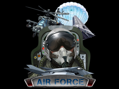 Slot machine - "Air force" air force digital art game art game design helicopter jet logo parachute pilot slot design