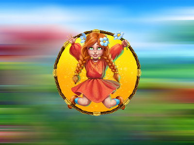 Jumping freckles Girl as a slot symbol⁠