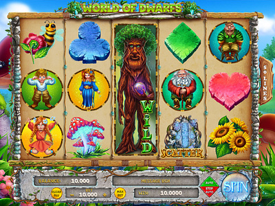 World of Dwarfs Slot game casino casino art casino design design gambling game art game design game interface game reel illustration interface development online reels slot design slot developer slot interface ui design ui developer