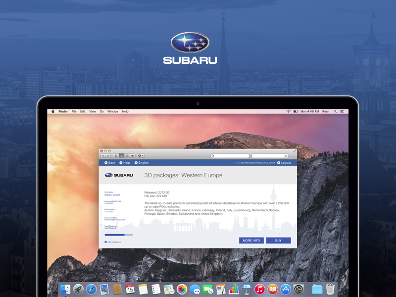 Subaru Map Update Software by Tibor Hornyák on Dribbble