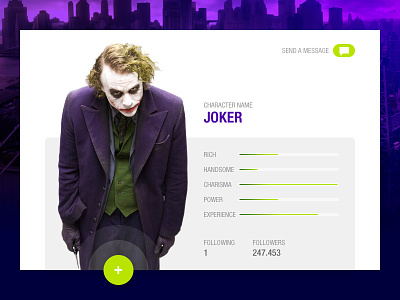 Joker user profile batman dailyui joker profile ui user