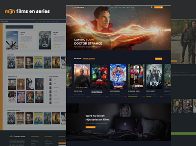 Design Movies and Series website dark design homepage logo modern ui