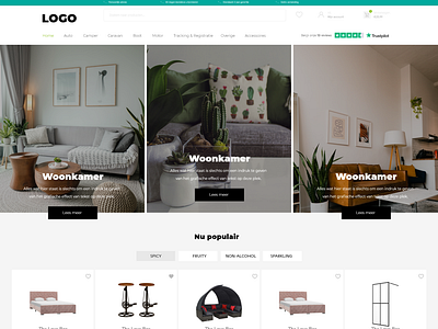 Homepage design webshop