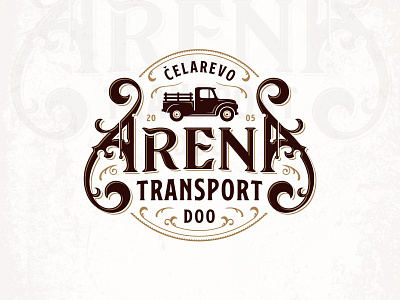 Arena transport brand design drawn illustrator retro sophisticated transport truck vintage logo