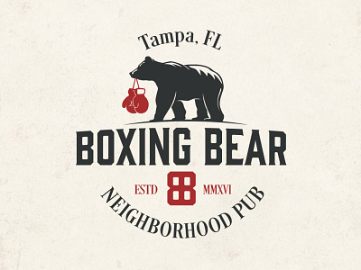 Boxing Bear adobe illustrator bar bear boxing draw drawing florida nightclub pub retro strong tampa