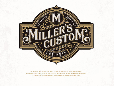 Miller's Custom Cabinets adobe illustrator brand identity build cabinet classic custom elegant furnishing home luxury sophisticated typography vintage wood